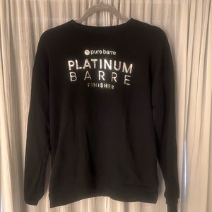 Pure Barre Women’s Sweatshirt Black Size Medium. Platinum Barre Finisher.